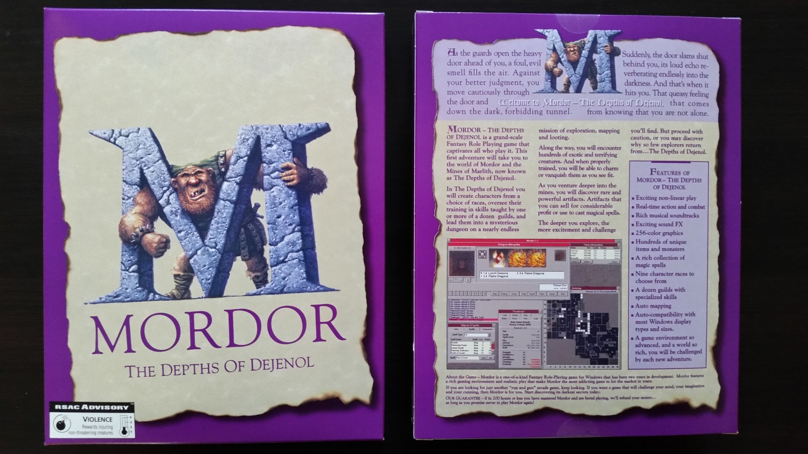 Mordor – The Depths of Dejenol – Legacy Role Playing Game for the PC boxed set