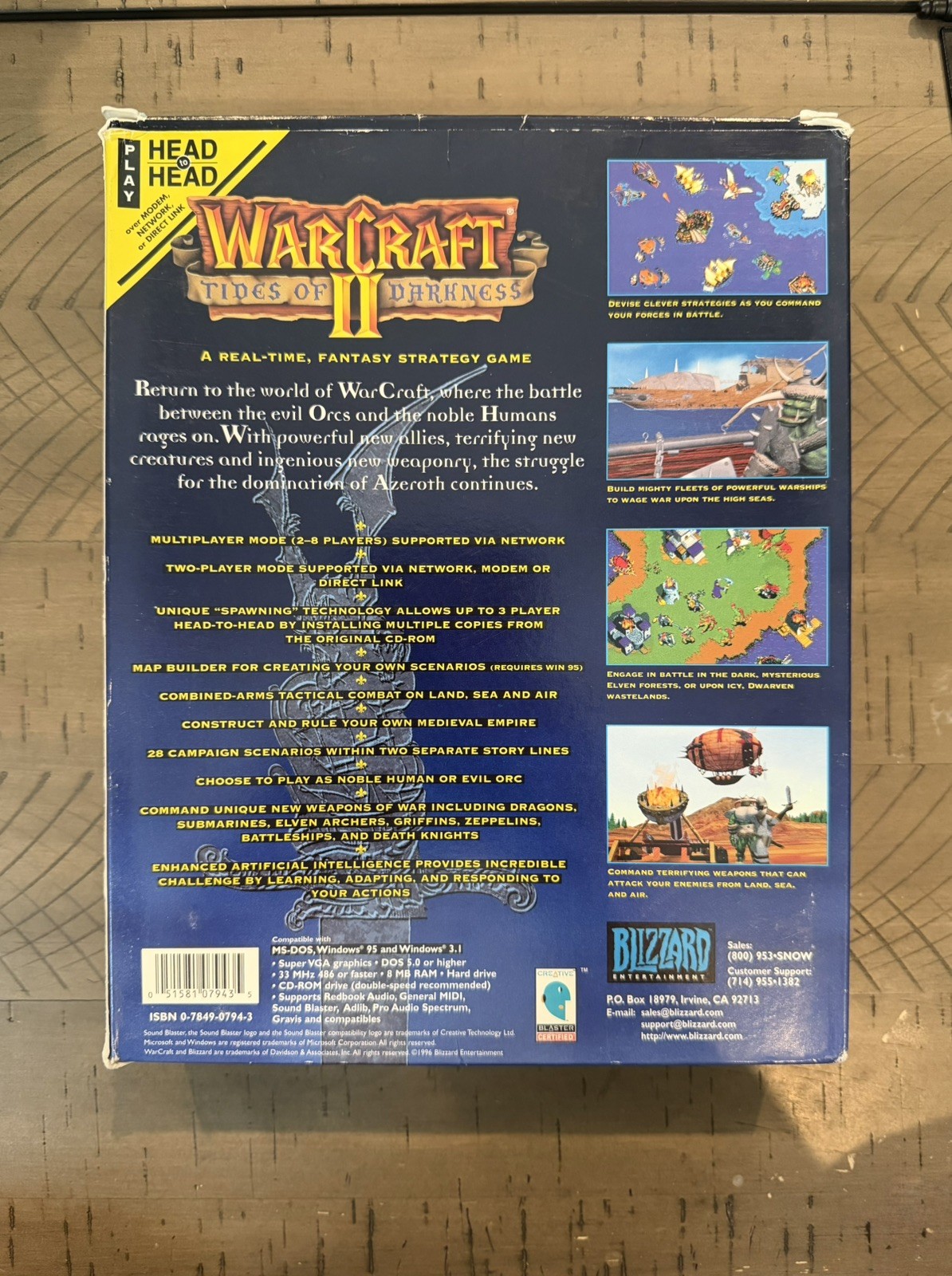 WarCraft: Orcs & Humans & WarCraft II 2: Tides of Darkness Big Box (PC, 1994)