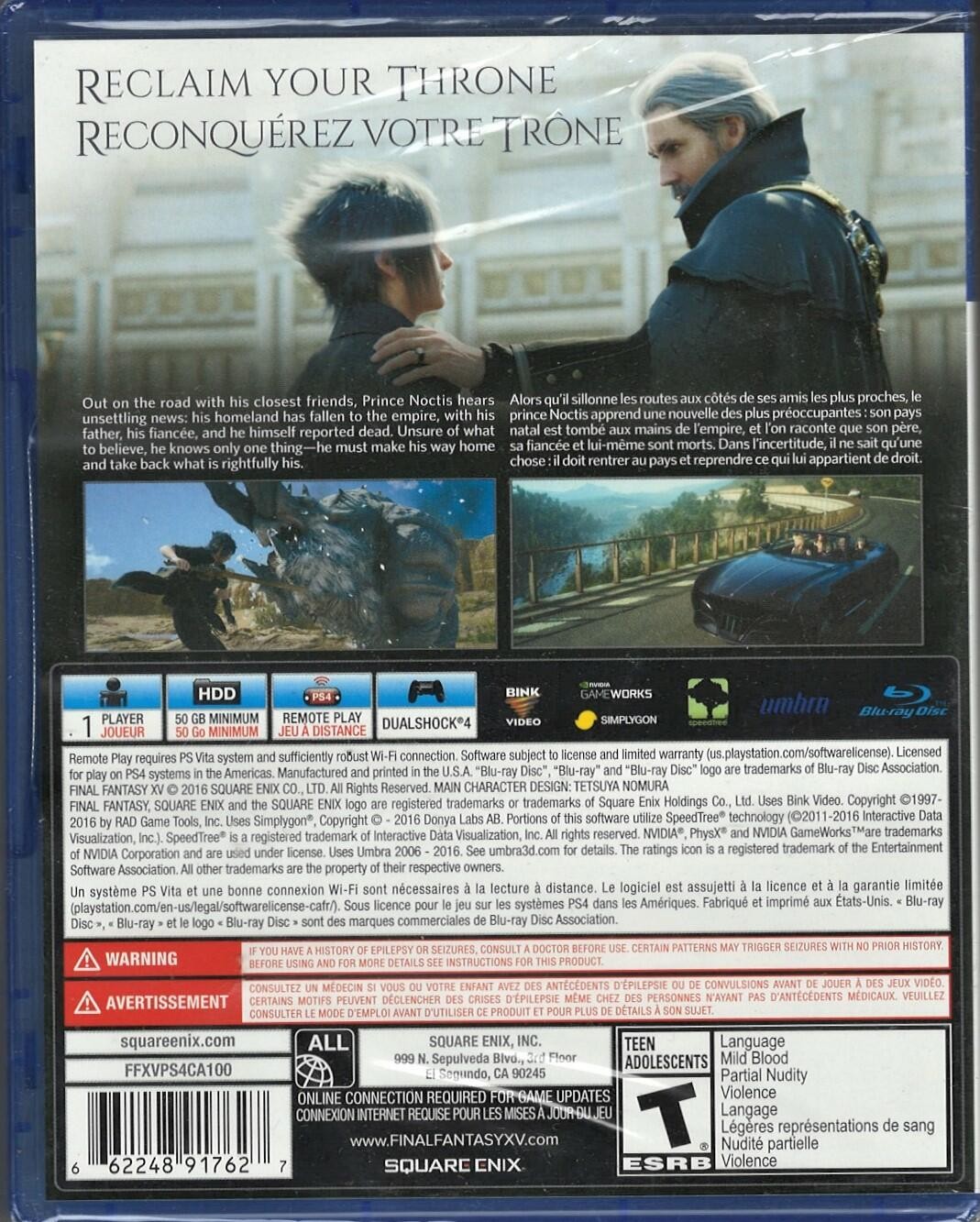 Final Fantasy XV PS4 (Brand New Factory Sealed US Version) PlayStation 4,PlaySta