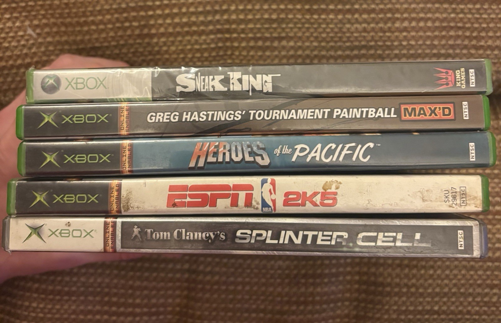 Xbox Games(Splinter Cell, 2k5, Project Gotham Racing, Greg Hastings, Sneak King)
