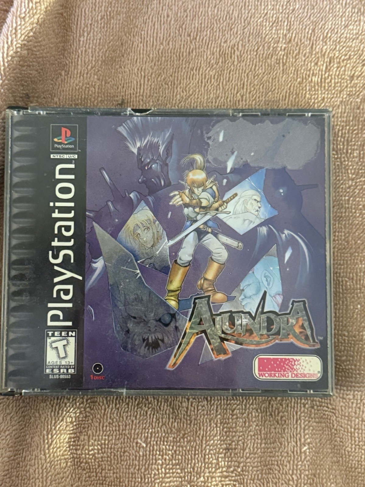 Alundra PS1 Black Label Case Manual Tested Working Authentic No Map