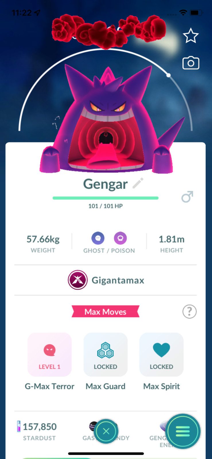 Gengar Gigantamax ! Registered or Unregistered ! 30 Days Friendship !