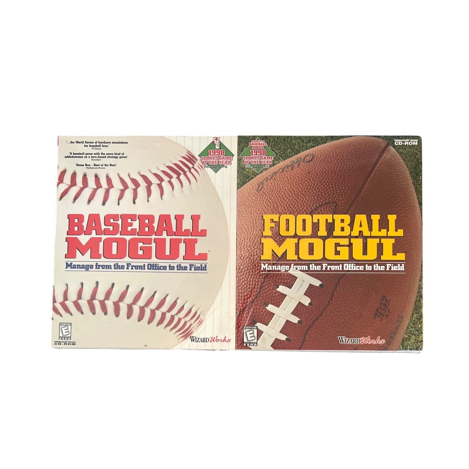 Baseball Mogul & Football Mogul PC CD-ROM Bundle Sealed WizardWorks 1998