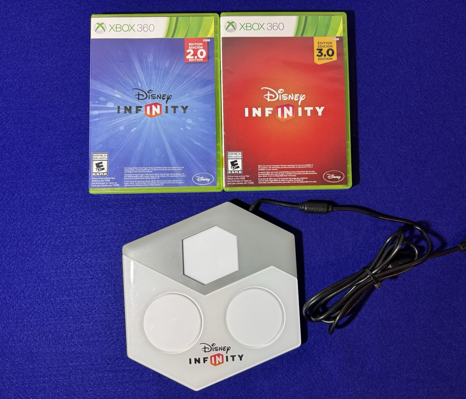 Microsoft Xbox 360 Disney Infinity Lot- 2.0 & 3.0 CIB w USB Portal Base Pad