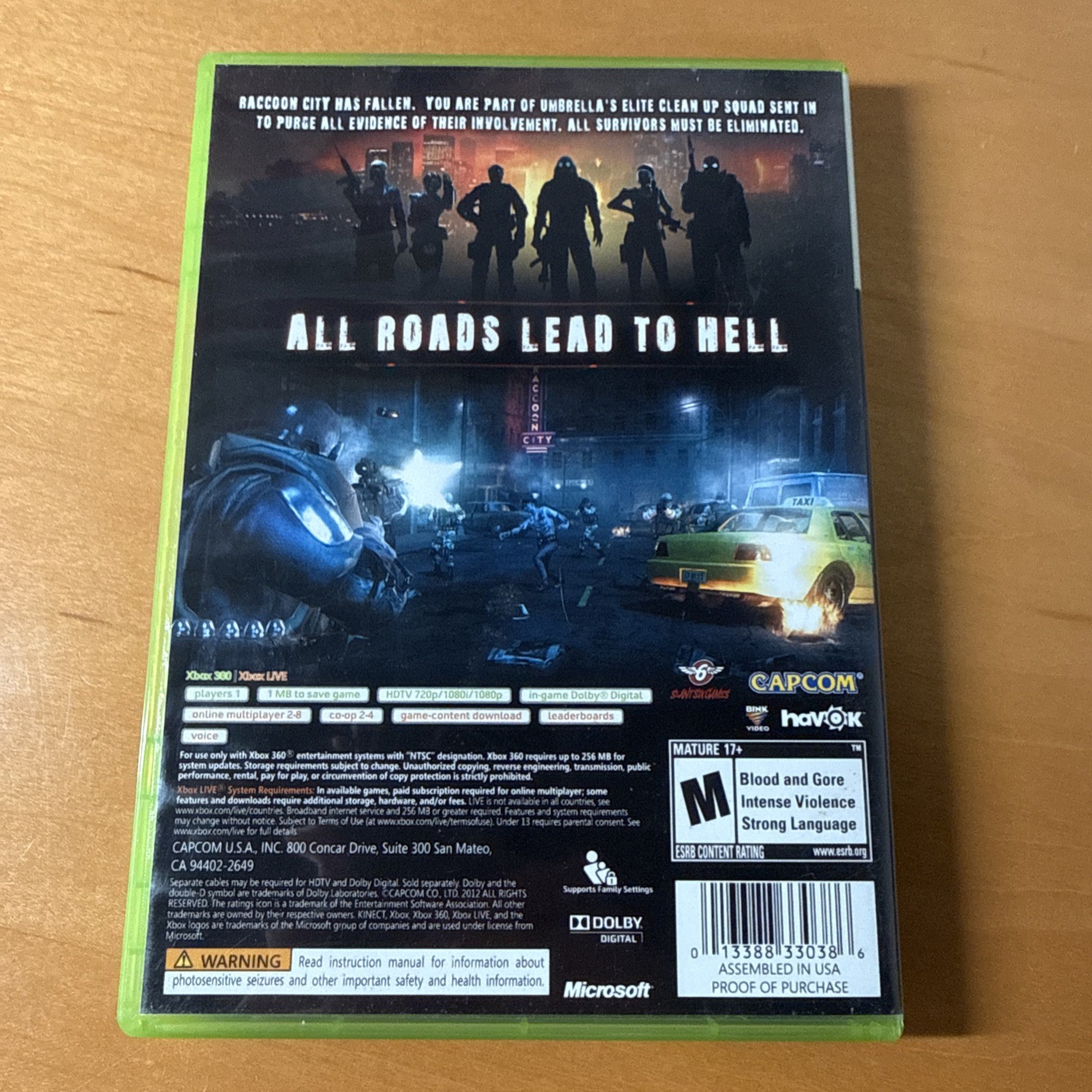 Resident Evil: Operation Raccoon City – Xbox 360 – Clean Tested Working