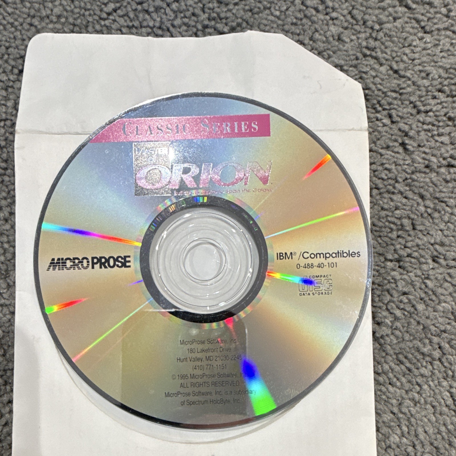 MicroProse Master of Orion PC CD-ROM Strategy Turn-Based Not Rated 1995 Manual