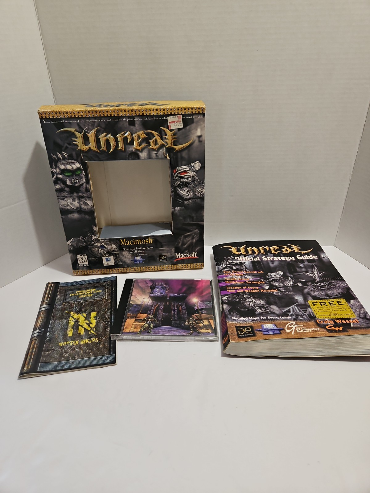 Unreal PC Mac Big Box Game Complete With Strategy Guide Book