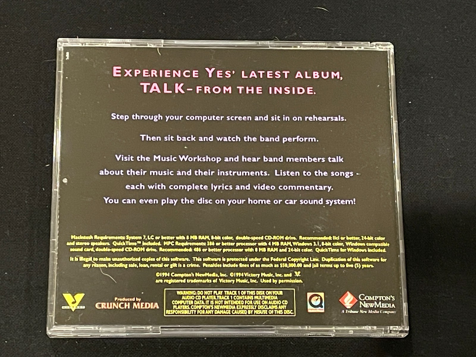 YES Talk Album, CD-ROM, W/ Demos, Alt Versions, Lyrics, Computer, Car or Home