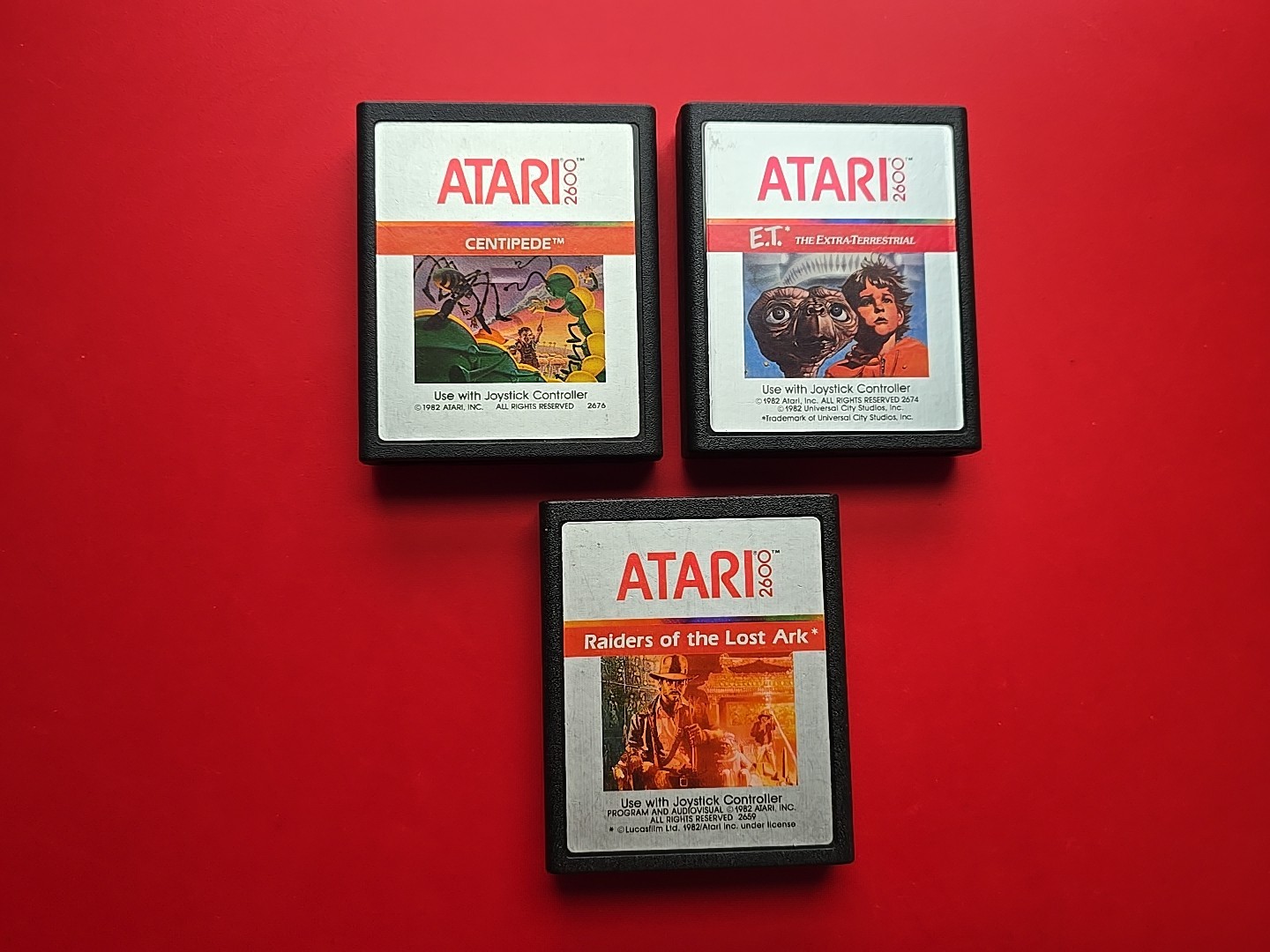 Atari 2600 Centipede E.T. Raiders Lost Ark Phoenix Silver Label 10 Games Works