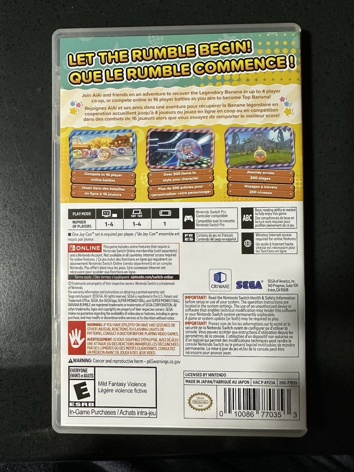 Super Monkey Ball Banana Rumble Legendary Banana Edition- Nintendo Switch