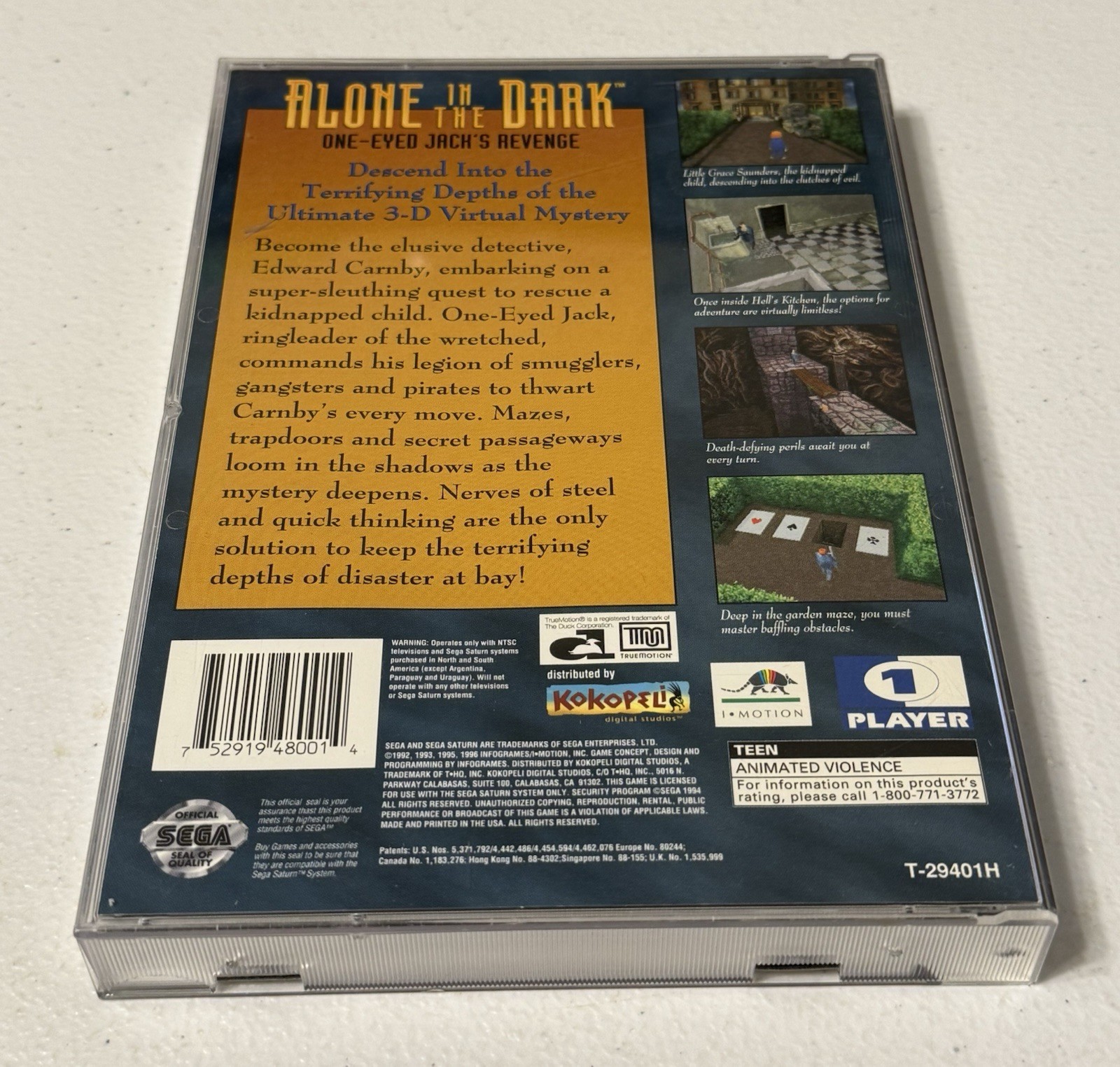 Alone in the Dark: One-Eyed Jack’s Revenge w/Reg Card & Phone Card- Sega Saturn