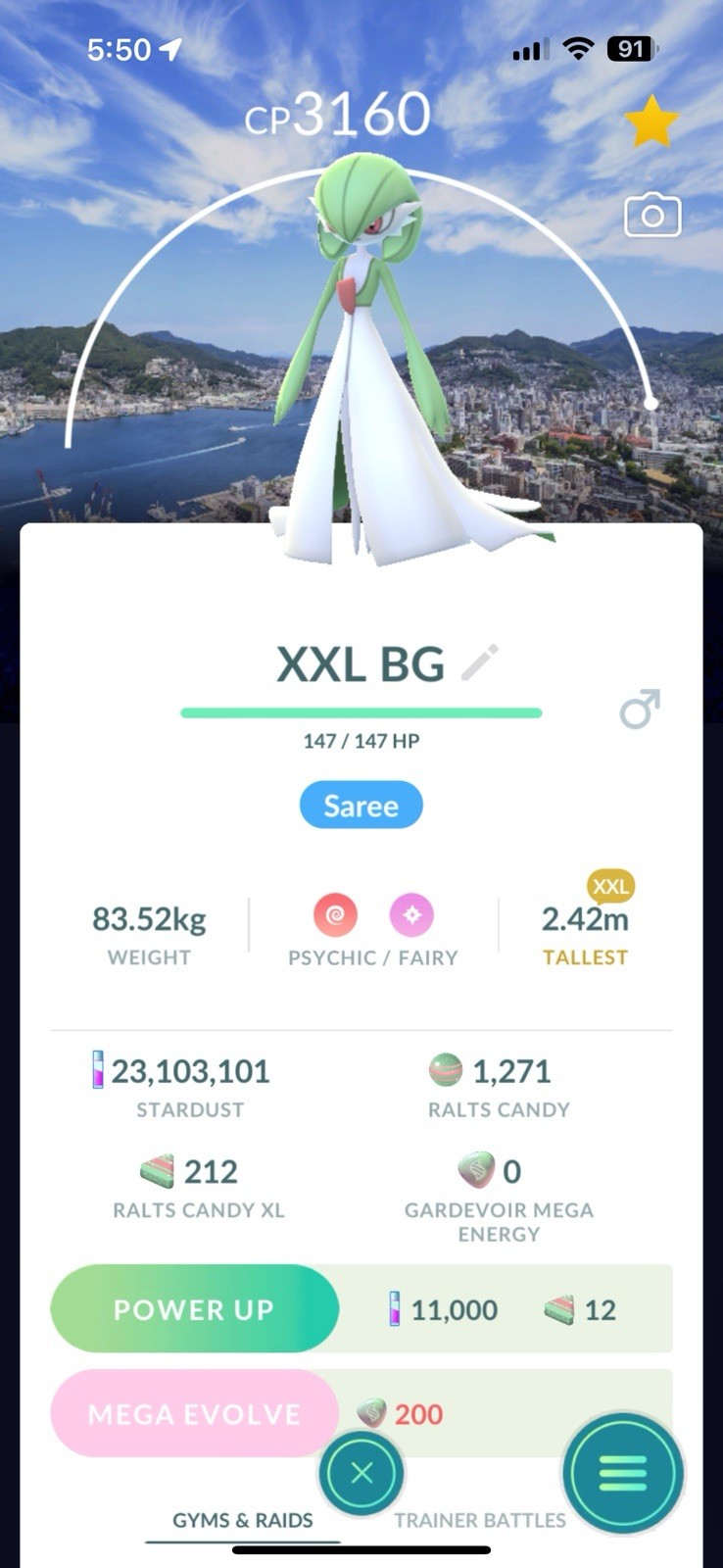 Pokemon XXL Non Shiny Gardevoir Level 43 Exclusive Japan Go