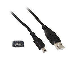 [Pack of 2] Mini USB 2.0 Cable, Black, Type A Male to 5 Pin Mini-B Male, 6 foot