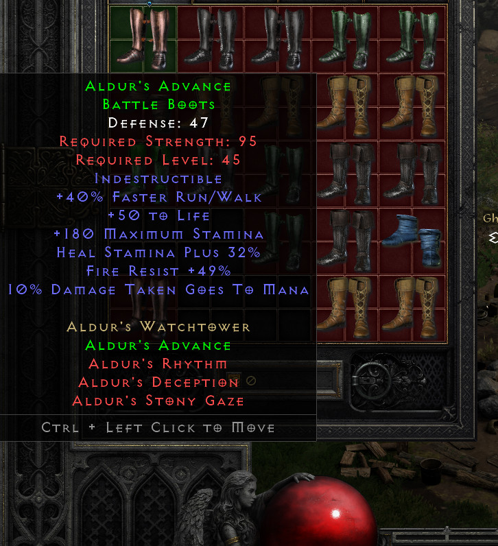 Diablo II D2R D2 Aldur’s Advance Battle Boots Softcore Xbox PC Ladder or NL SC