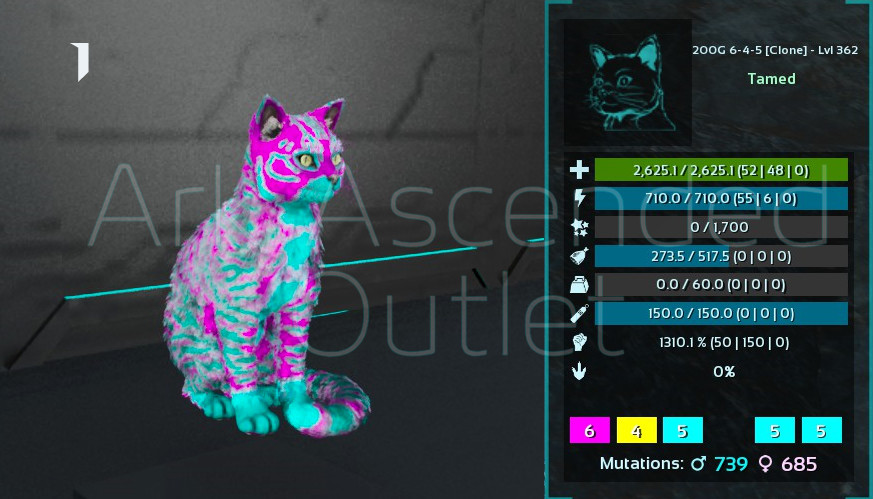 Cat-Ark Survival Ascended-ASA-PvE-Colors-Official- 362-Top -Dino-PC/XBOX/PS5