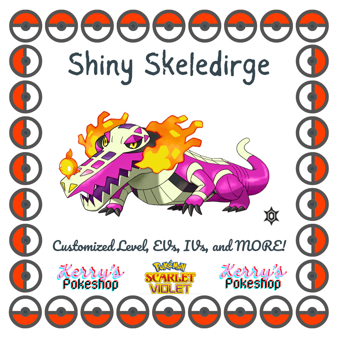 🔥Pokémon Scarlet & Violet🔥 Shiny Skeledirge with free item from Paldea!!🌟🌟🌟