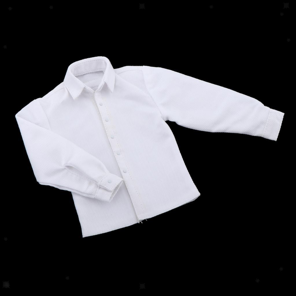 1:6 Man Dress Long Sleeve Shirt for DML 12“ Male Body Action Figure Accs White