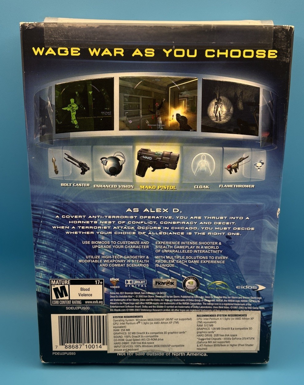 Deus Ex Invisible War PC Game Brand New In Box 2003 (M) – Mature -Rare!