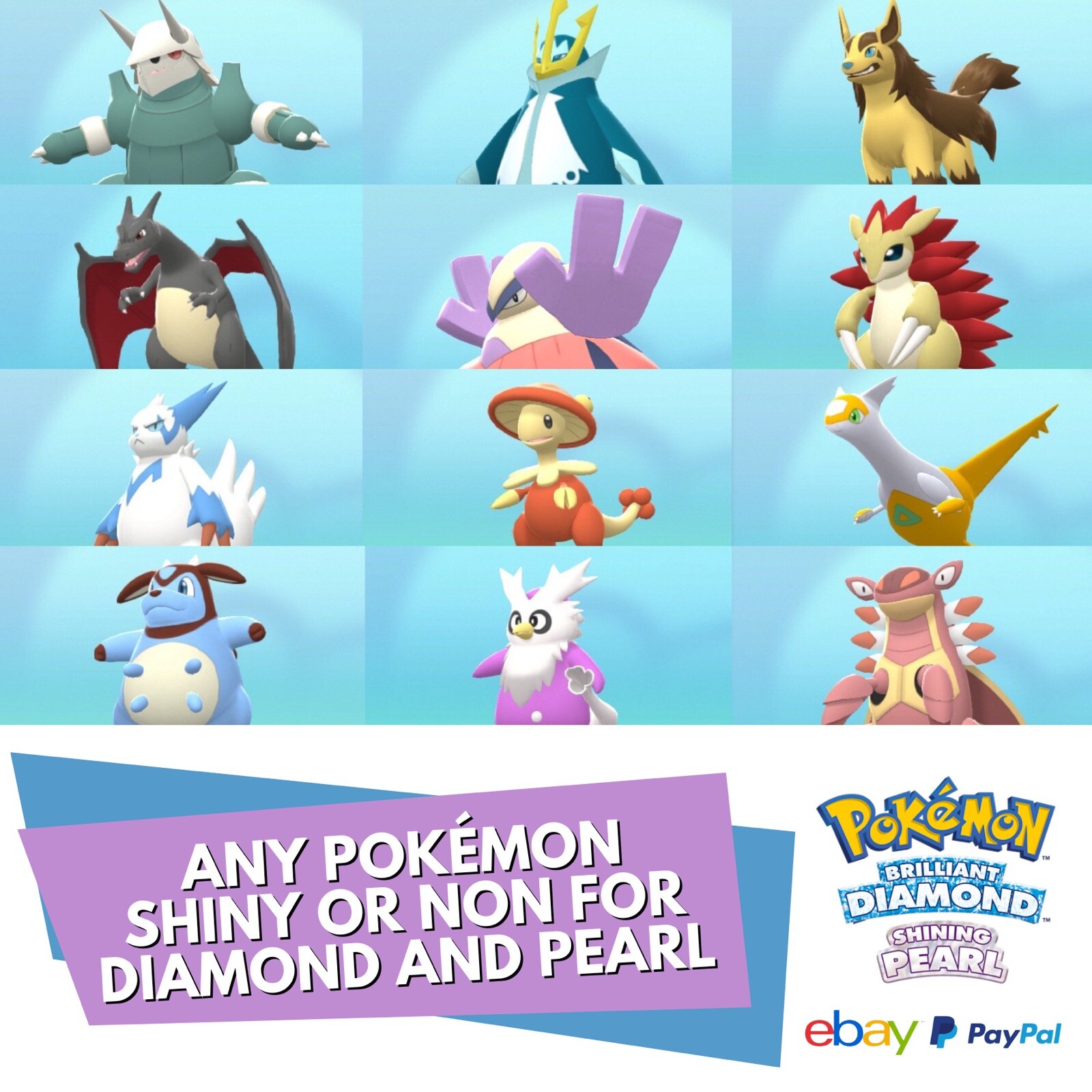 Any Pokémon Shiny or Non for Brilliant Diamond Shining Pearl Competitive 6 IV