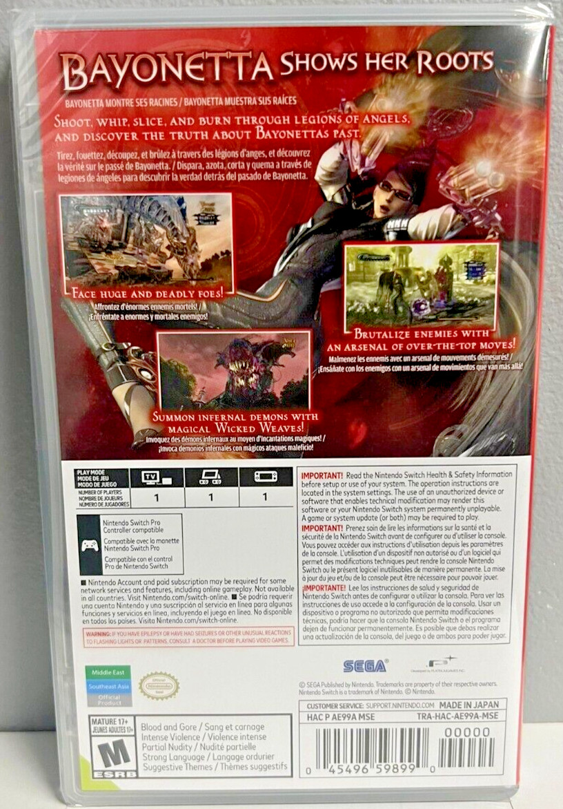 Bayonetta Switch Brand New Game (Action/Adventure Beat ‚Em Up Hack & Slash 2009)