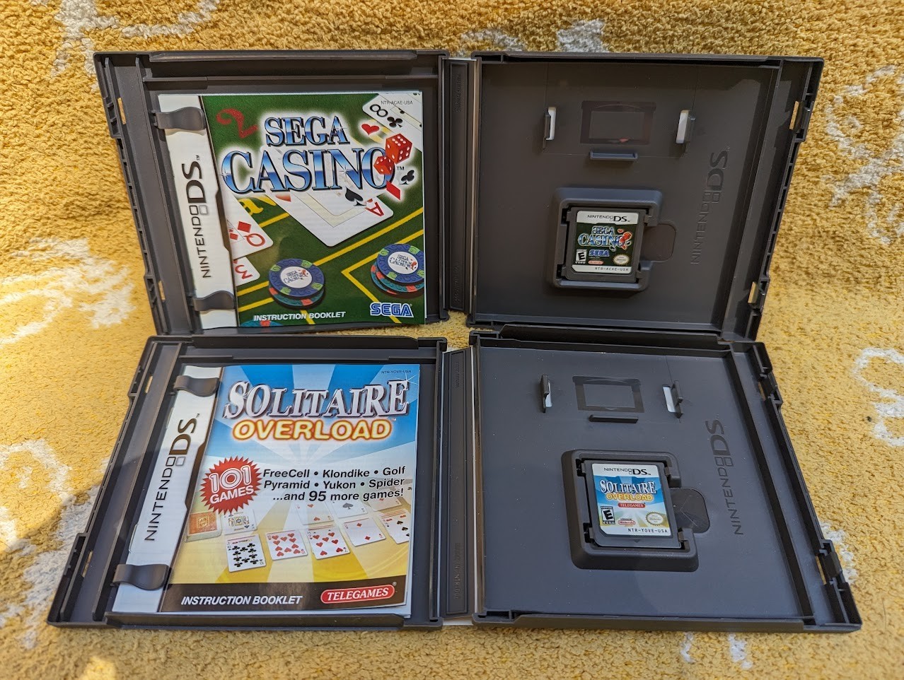 Solitaire Overload + Sega Casino 2 Game Lot – Nintendo DS 2DS 3DS Tested