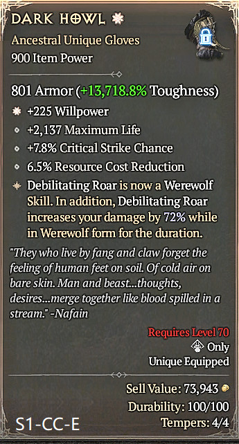 🔥 Diablo 4 Season 14 🔥 Dark Howl 1 / 4 GA