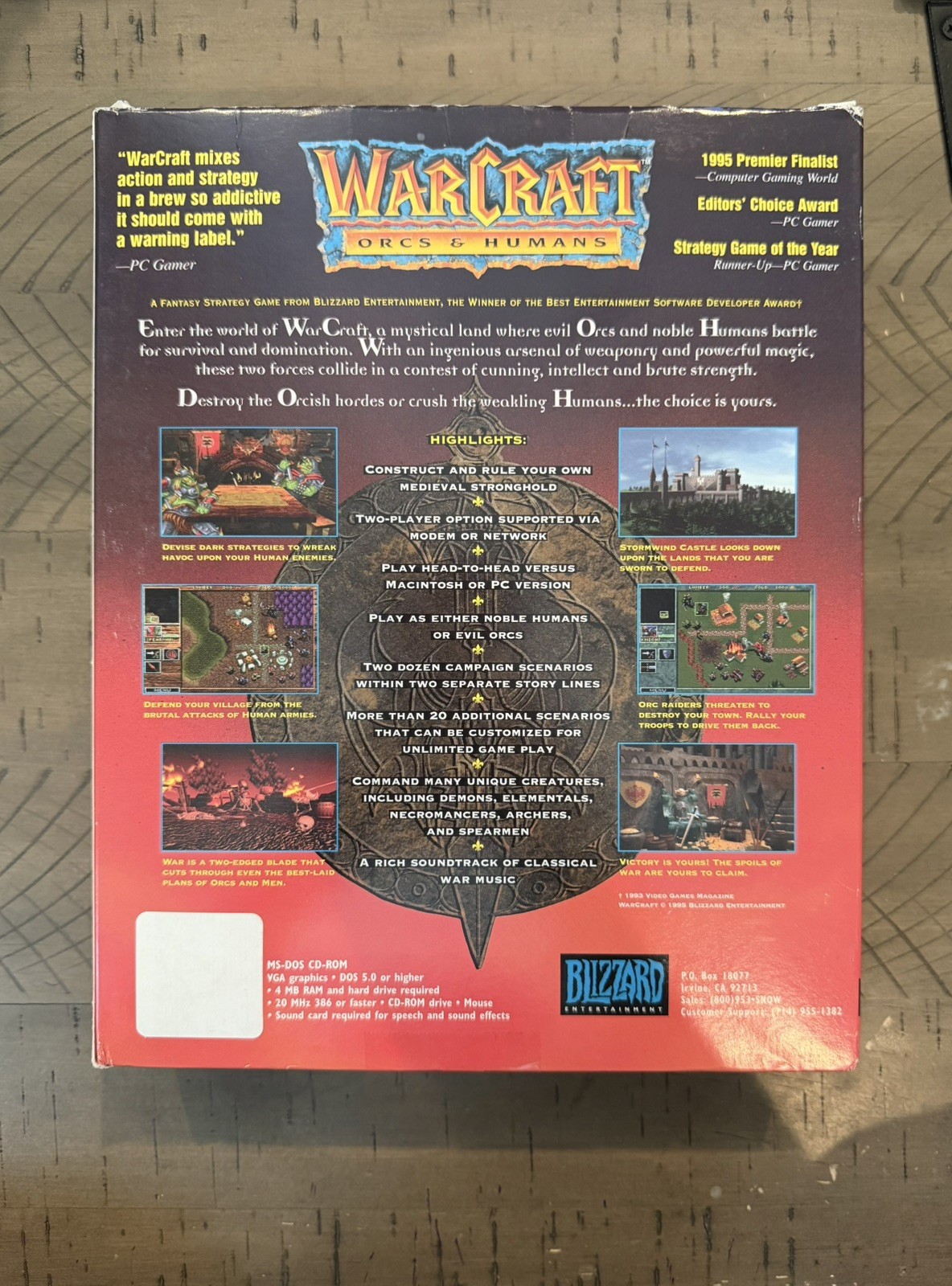 WarCraft: Orcs & Humans & WarCraft II 2: Tides of Darkness Big Box (PC, 1994)