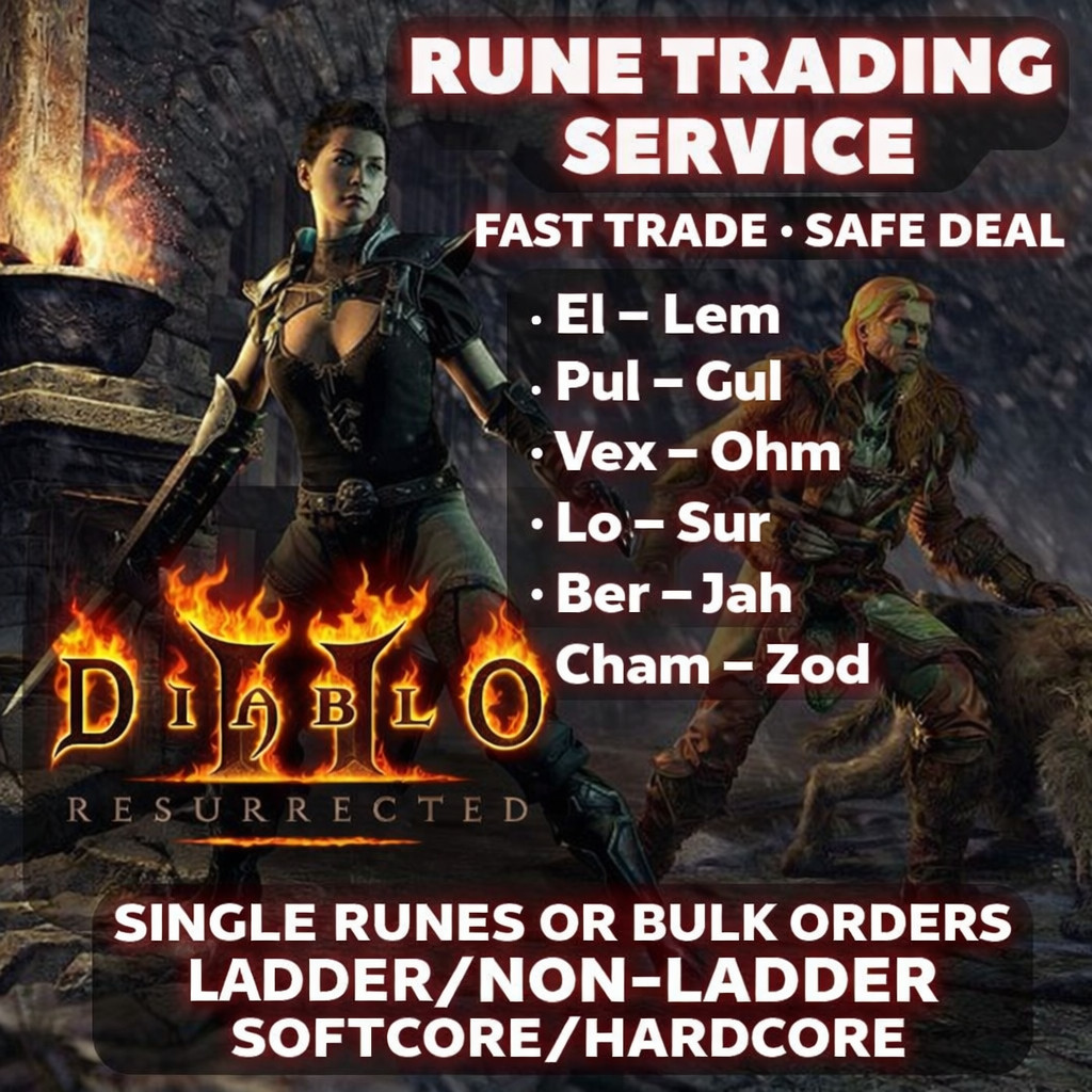 DIABLO 2 RESURRECTED: RotW 🔥ALL RUNES✅ SC HC PC 🔥LADDER/NON-LADDER
