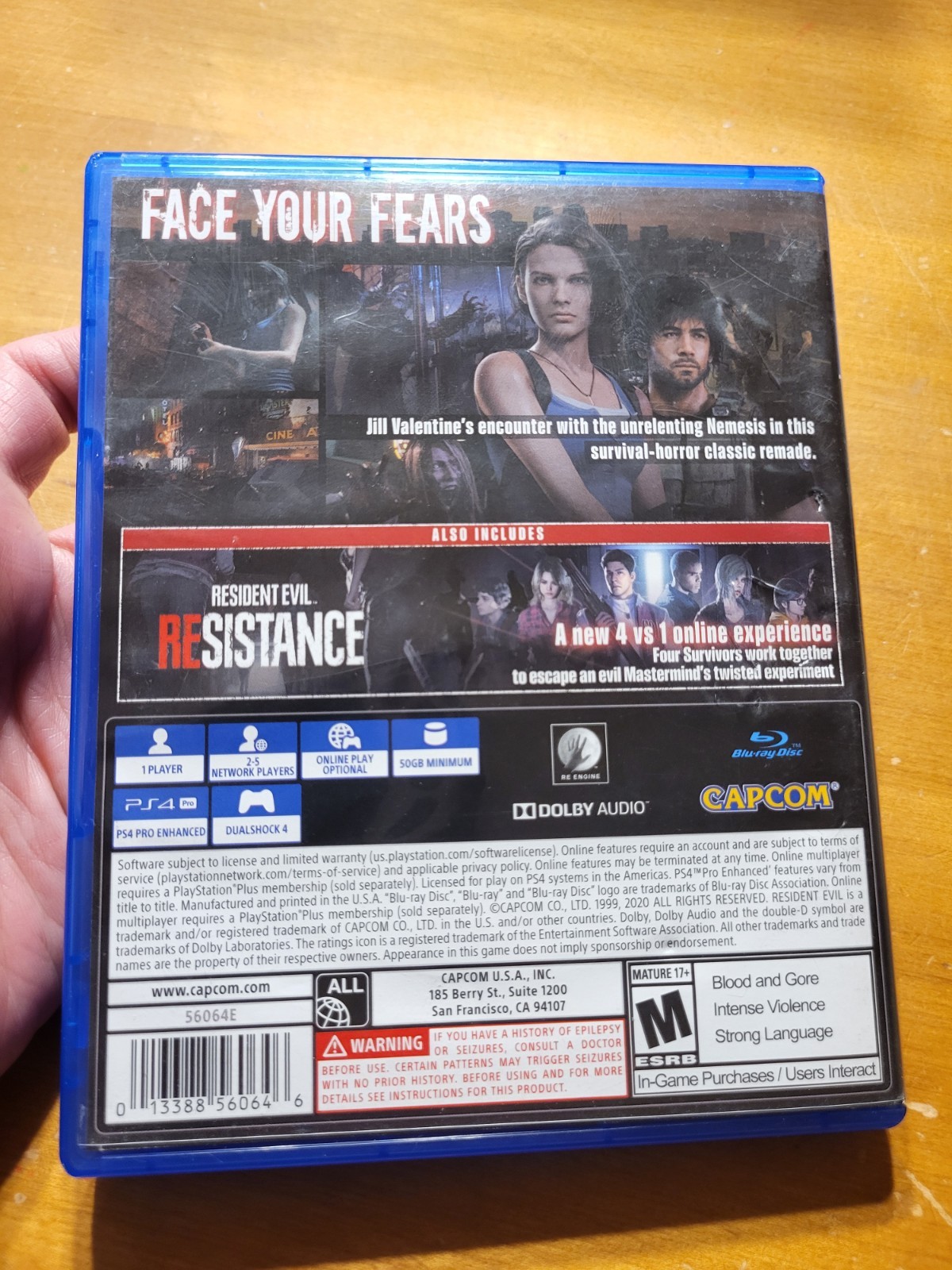 PS4 Playstation 4 Resident Evil 3 READ