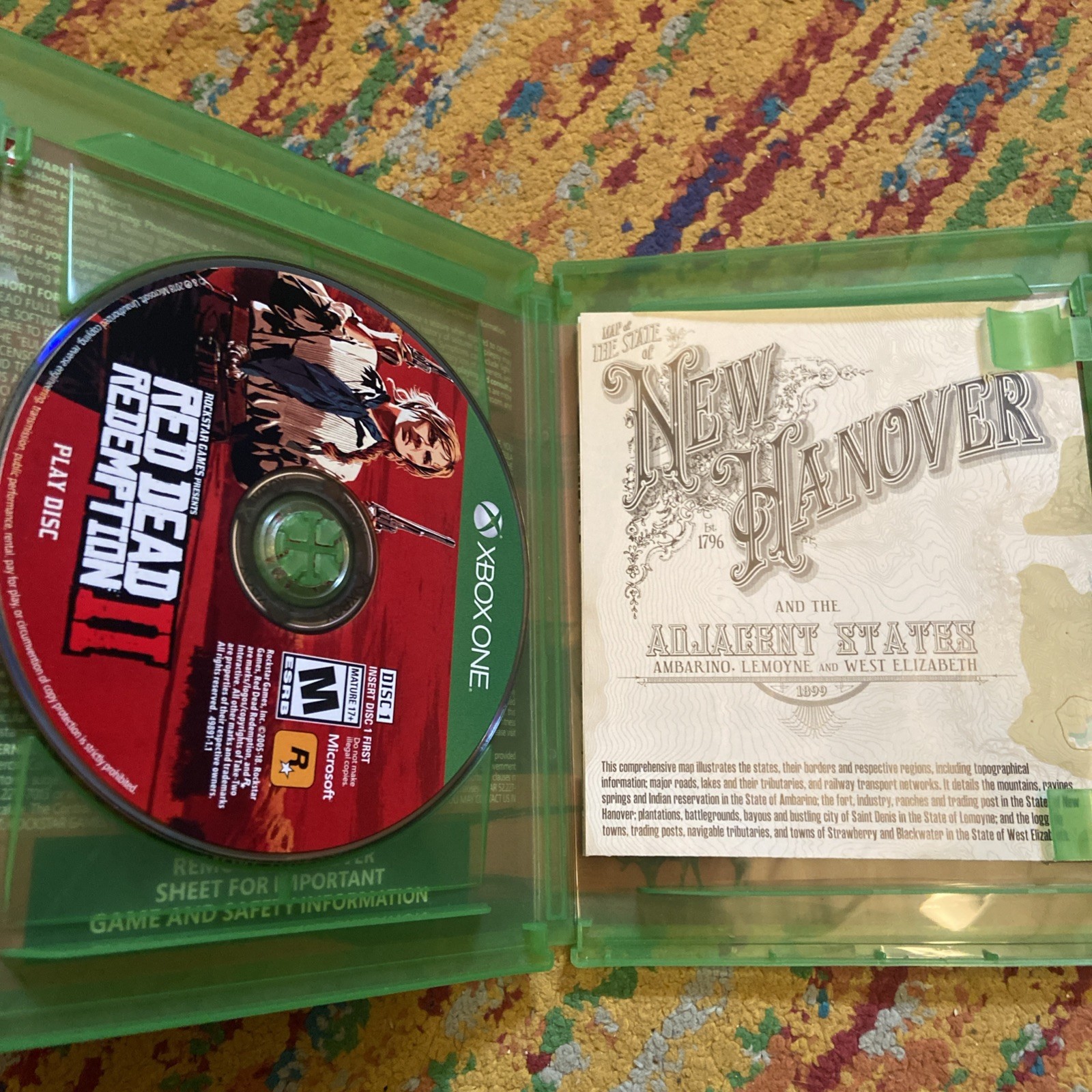 Red Dead Redemption II- XBOX ONE- 2018 CIB Complete w Map Mint Disc
