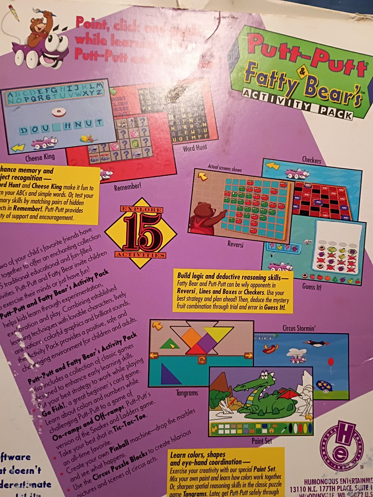 Putt-Putt & Fatty Bear’s Activity Pack CD-ROM for Windows and Macintosh ages 3-8