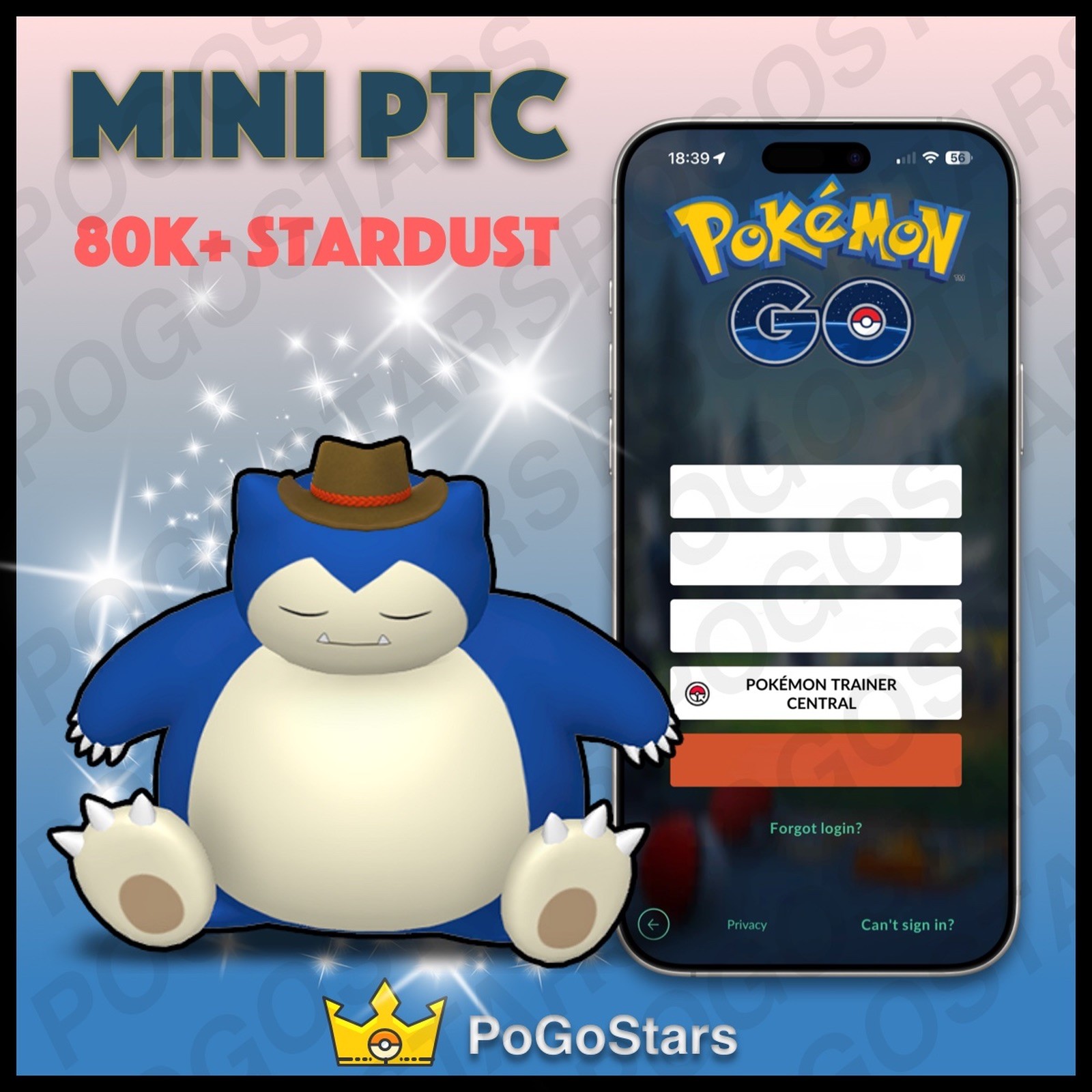 Pokémon PTC GO – Shiny Snorlax Cowboy Hat – 80K Stardust✨Read Description✨