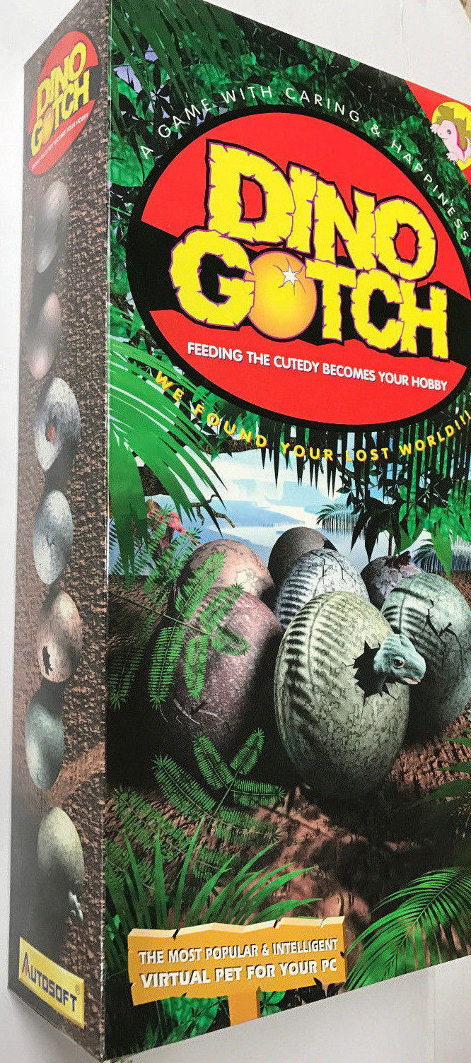 Rare Vintage 1997 CDROM Game DINO GOTCH Virtual Pet Dinosaur Autosoft Win 95 New