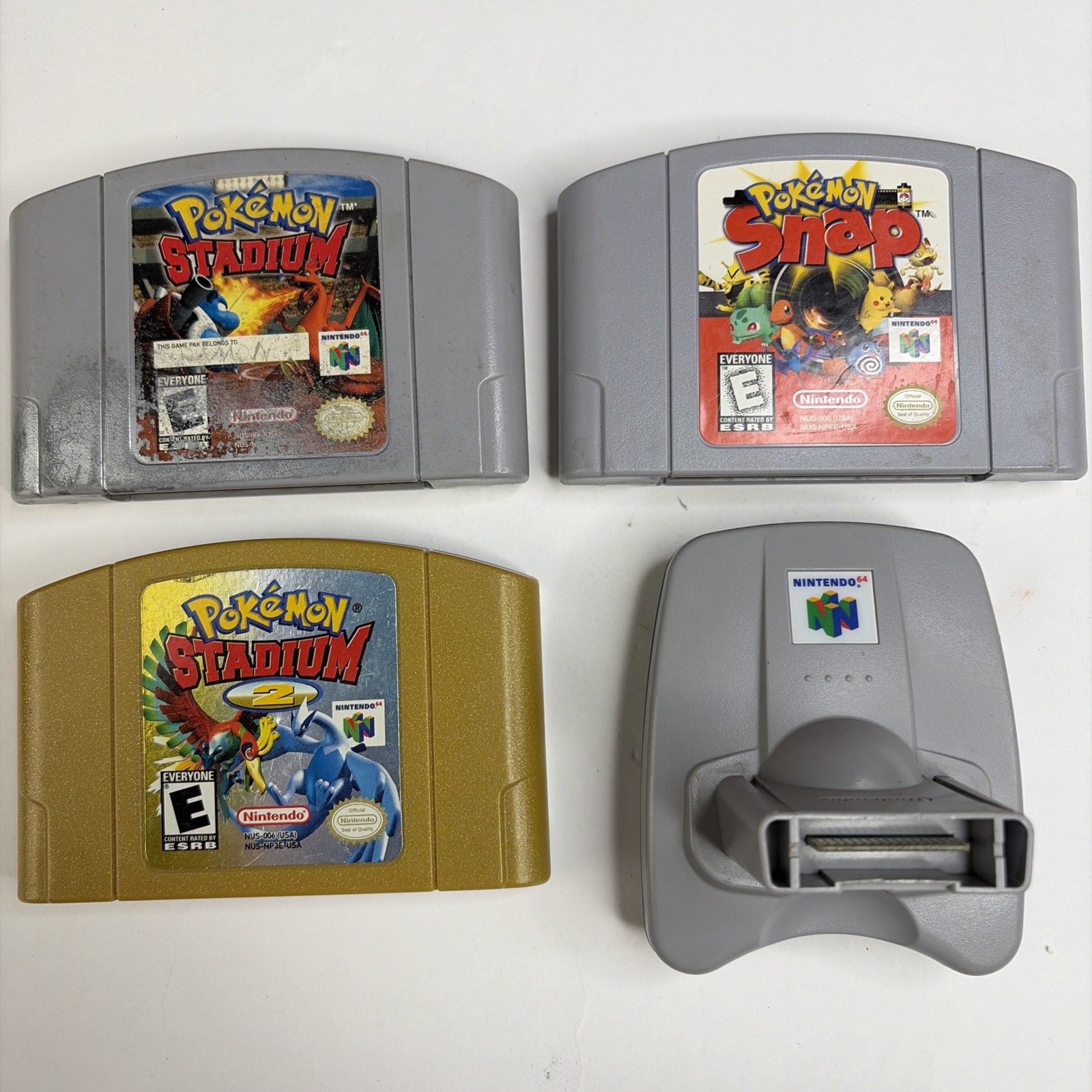 Pokemon Stadium 1 & 2, Snap Bundle W Transfer Pak Authentic And Tested Works!