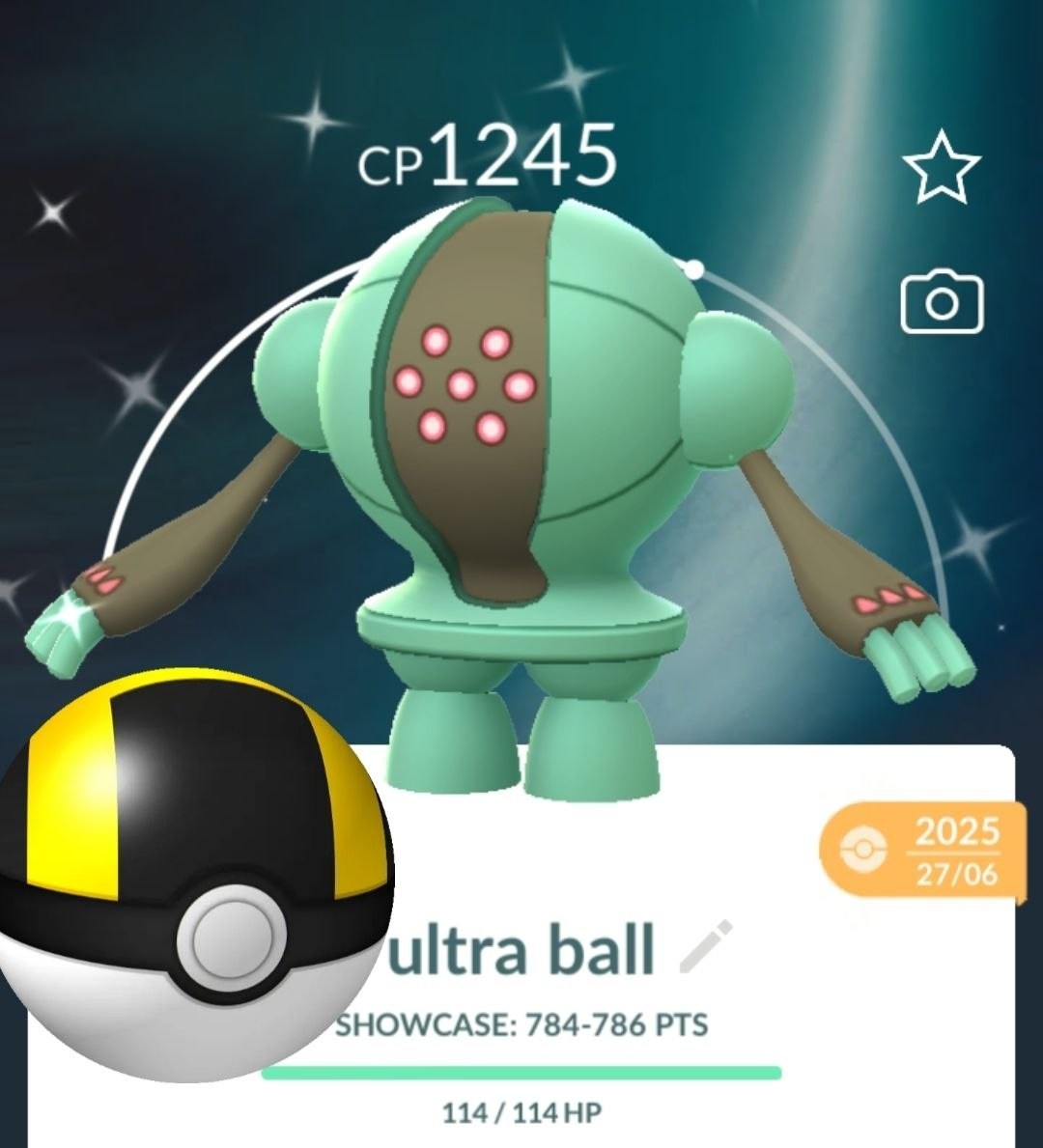 ✨Rare Shiny REGISTEEL Pokemon – In ULTRA BALL✨Custom OT – GO Stamp to HOME