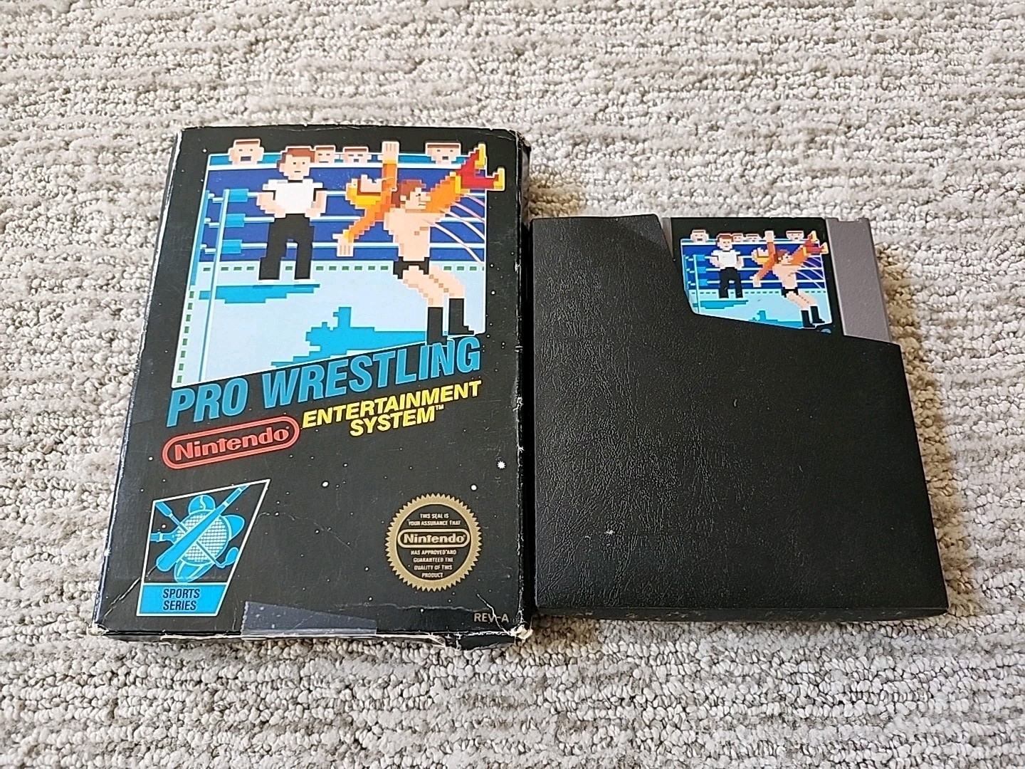 Pro Wrestling Nintendo NES With Black Box Rev A Authentic