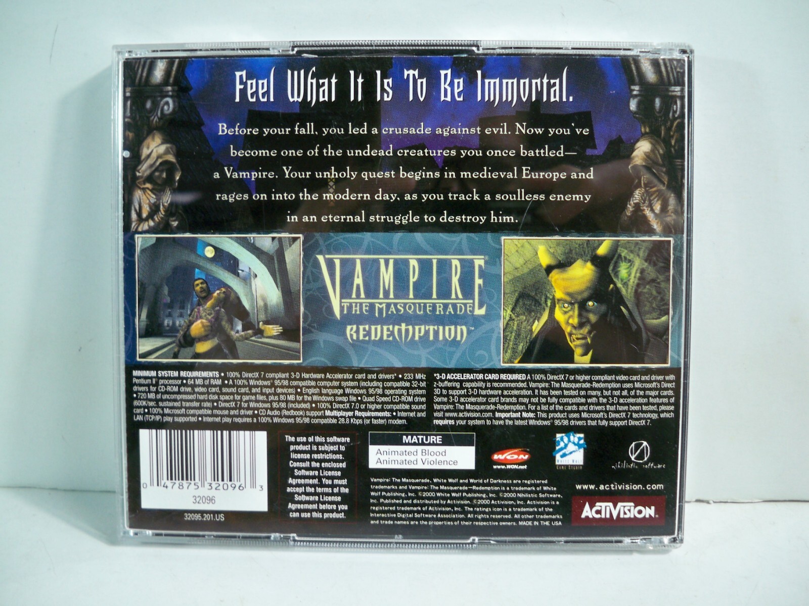 K23i0073 PC GAMES LOT BALDURS GATE 2 VAMPIRE MASQUERADE CIVILIZATION LORDS REALM