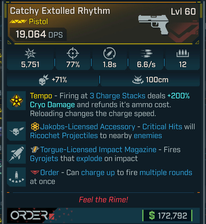 Borderlands 4⭐RHYTHM PISTOL⭐JAKOBS⭐TORGUE IMPACT