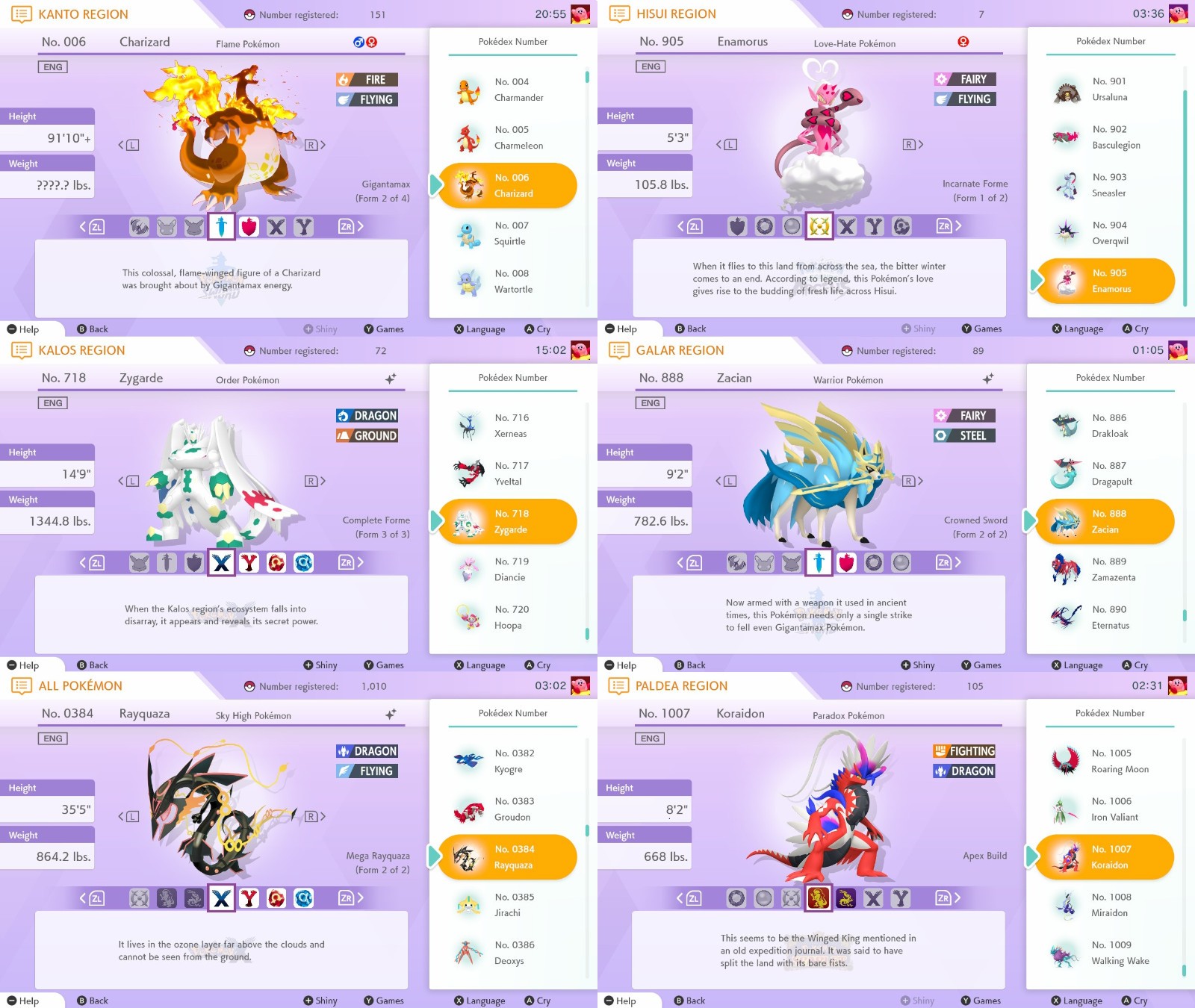 Pokemon Home All 1025 Living Dex Livedex Complete National Shiny Ultimate
