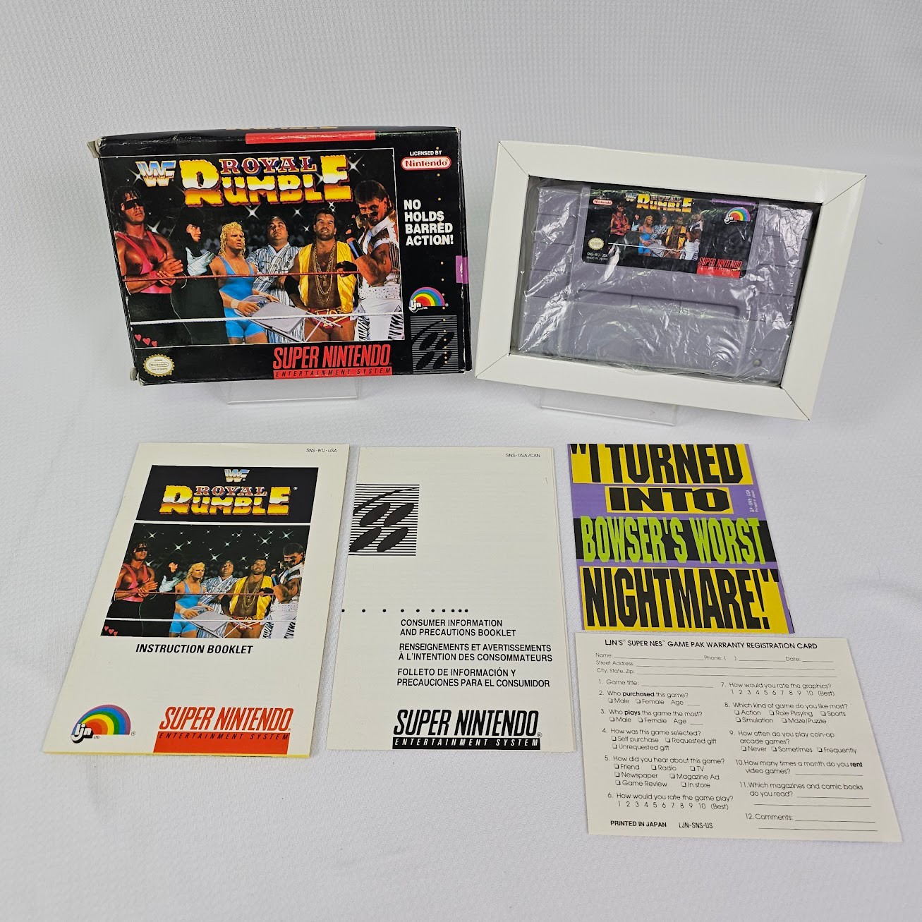 WWF Royal Rumble Super Nintendo SNES Box & Manual Good Condition Working CIB