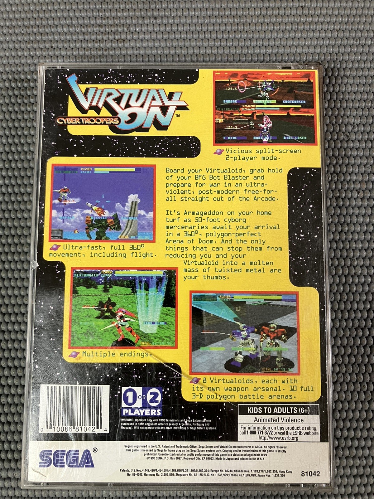Virtual On: Cyber Troopers (Sega Saturn, 1996) CIB Complete w Reg Card – Tested