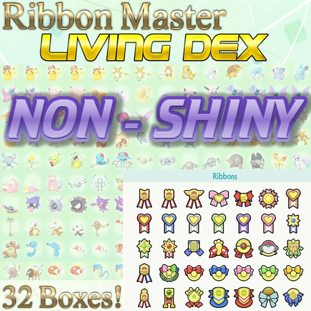 RIBBON MASTER LIVING DEX Battle Ready Trained Titles Champions Home Shiny + 6IV