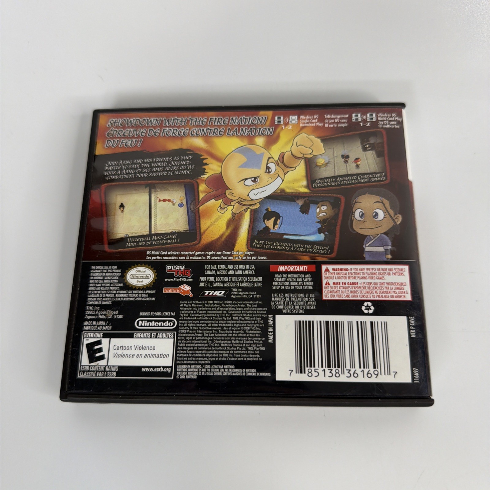 Nintendo DS AVATAR The Last Airbender: Into The Inferno Complete 2009 Video Game