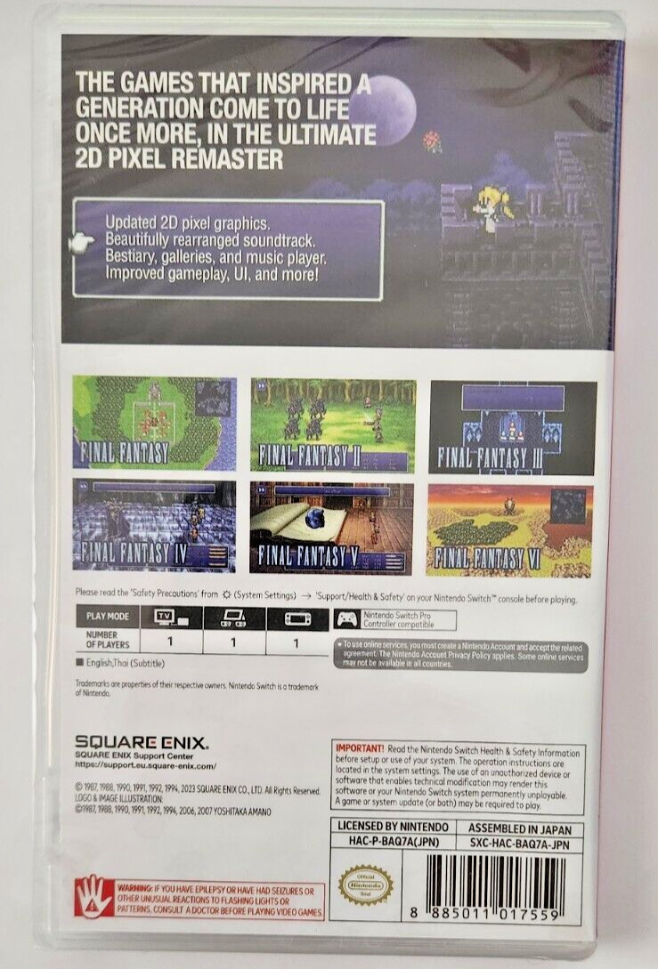 Final Fantasy I-VI Pixel Remaster Collection Switch Brand New Game (2021)