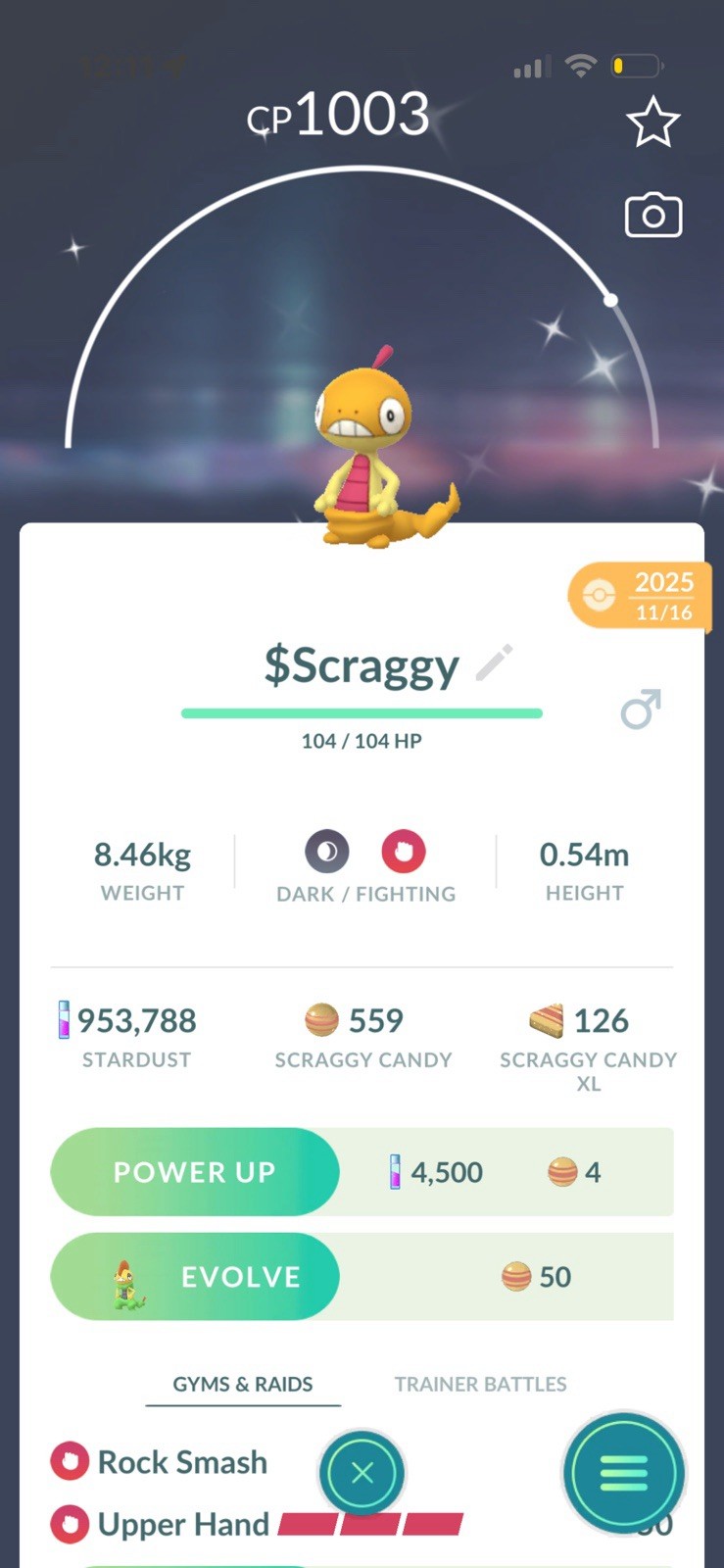 ✨Scraggy shiny ✨link trade Pokémon GO Action & Adventure Android iOS