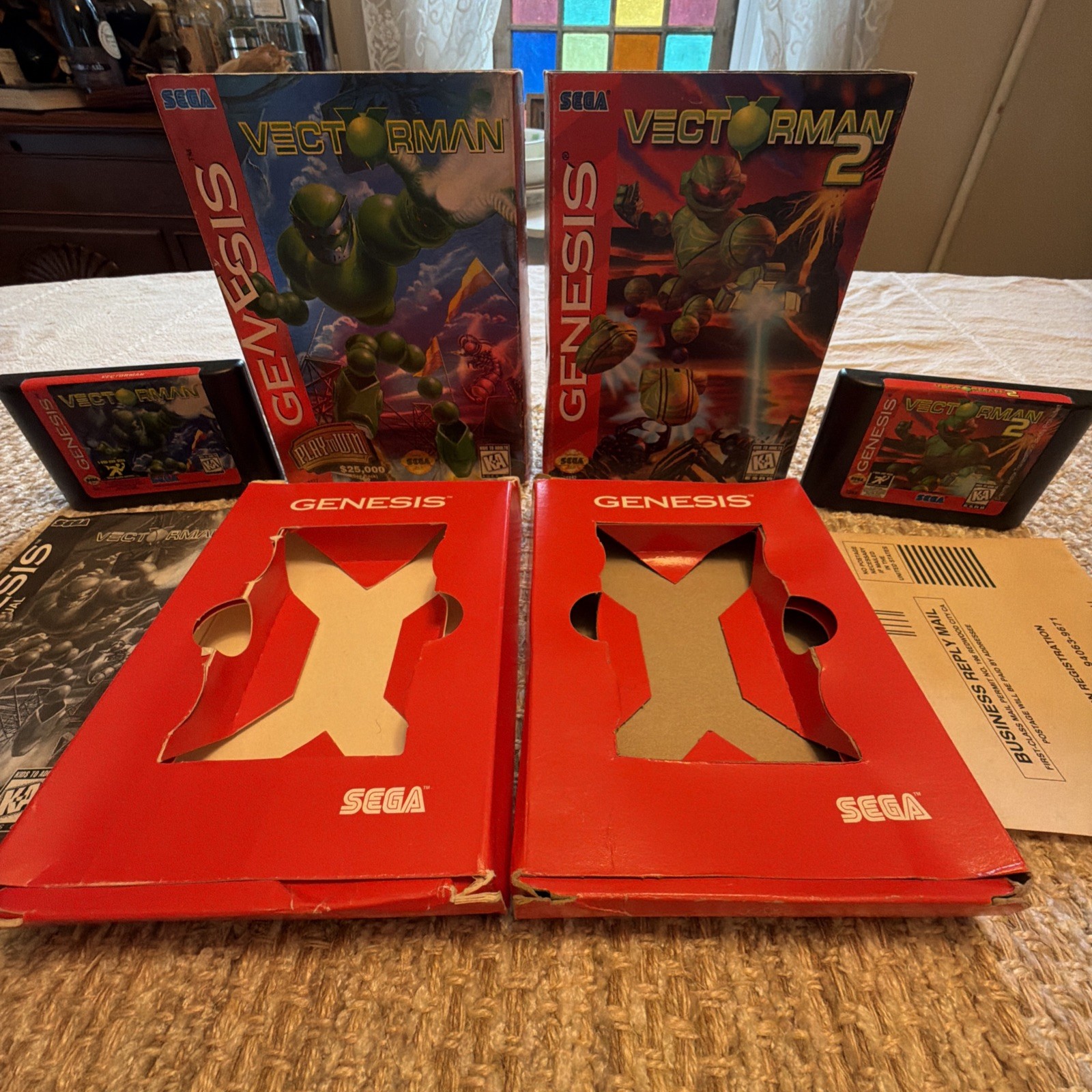 Vectorman 1 & 2 Lot – W/ Original Box & Cart