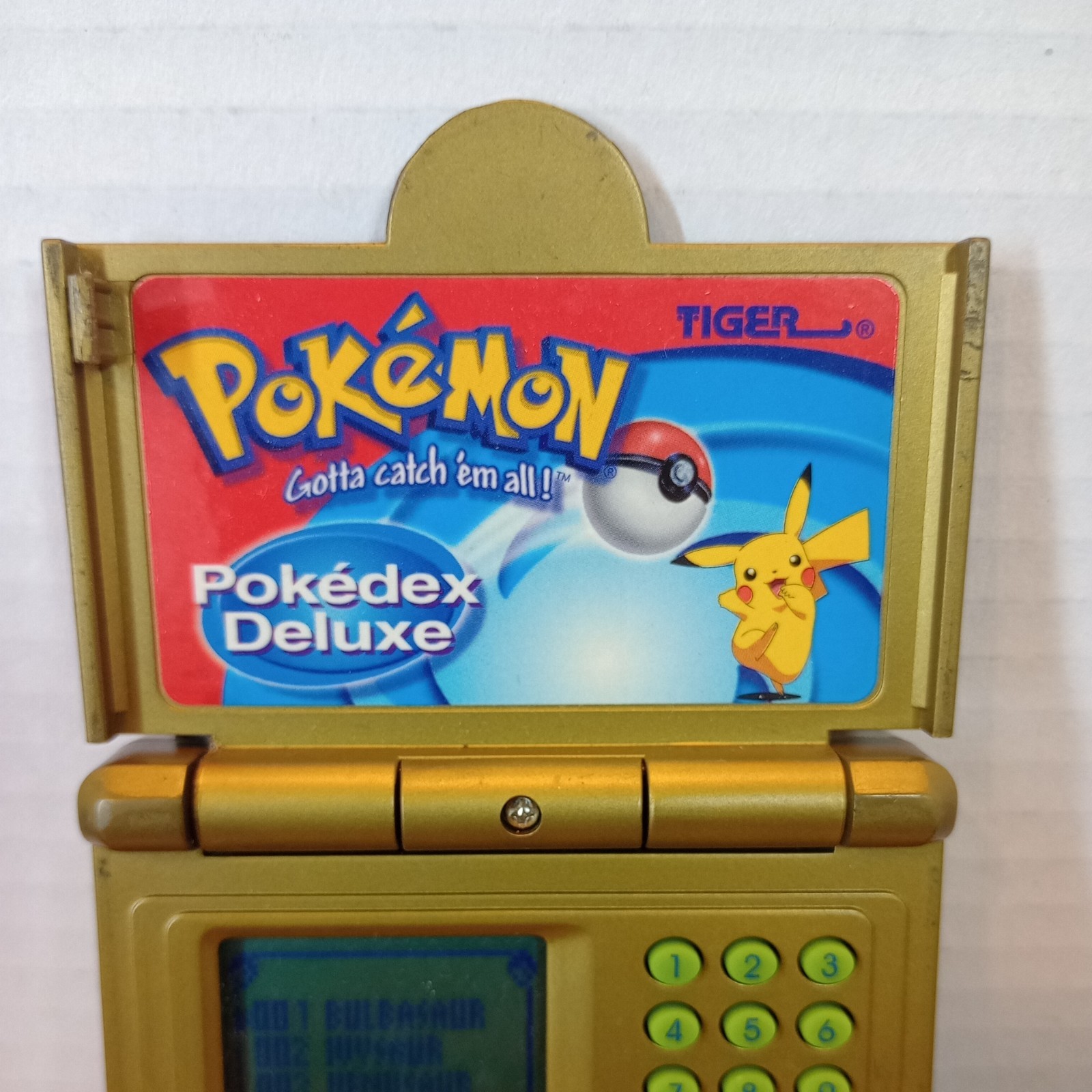 2001 POKEMON POKEDEX DELUXE GOLD EDITION TIGER NINTENDO Working Condition Read D