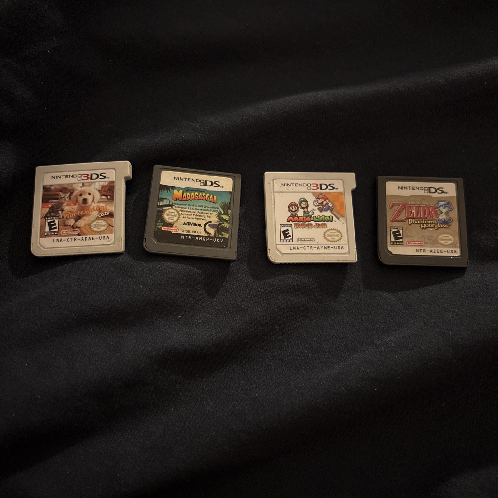 Lot Of 4 DS/3DS Games ; Nintendogs + Cats, Madagascar, Mario&Luigi, Zelda