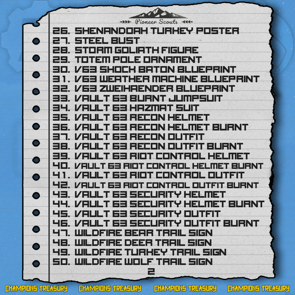 FALLOUT 76 PC Skyline Valley Plans Bundle [All 50 tradable plans] Season 17