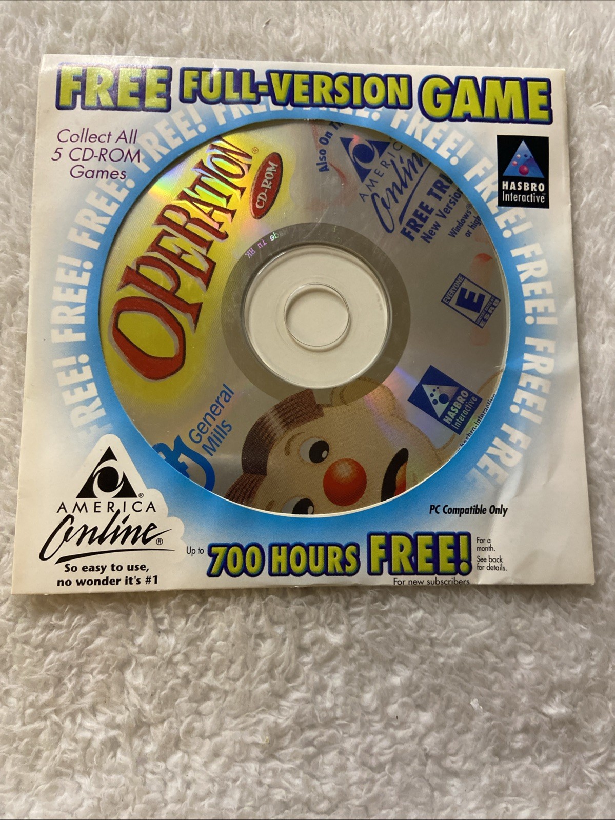 General Mills Operation AOL PC CD Game Hasbro Interactive New Sealed NIP NOS